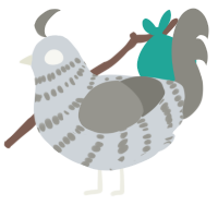A mist and ash chicken with a bar pattern