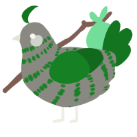 A ash and leaf chicken with a bar pattern
