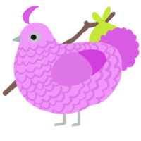 A lavender and orchid chicken with a lace pattern