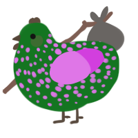 roost order test, a leaf and orchid chicken with a speckle pattern