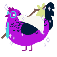 A amethyst and tumblr chicken with a half-lace pattern