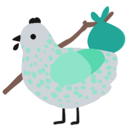 Peppermint Tea, a mist and mint chicken with a speckle pattern