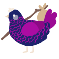 A navy and plum chicken with a lace pattern