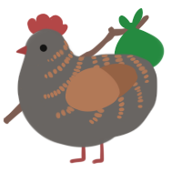 A grey and brown chicken with a half-bar pattern