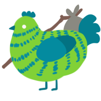 A grass and sea chicken with a bar pattern