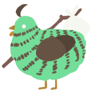 A spring and bark chicken with a bar pattern