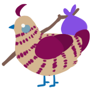 A beige and wine chicken with a bar pattern