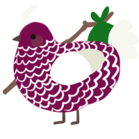 A wine and white chicken with a lace pattern