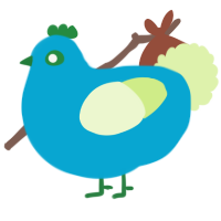 A cerulean and apple chicken