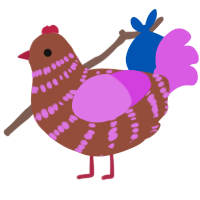 A russet and orchid chicken with a bar pattern