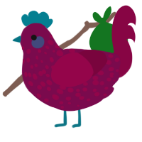 A wine and maroon chicken with a speckle pattern