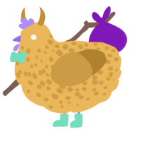 A honey and gold chicken with a speckle pattern