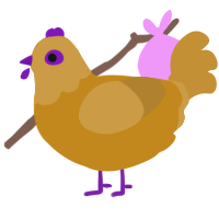 A ochre and gold chicken with a head pattern