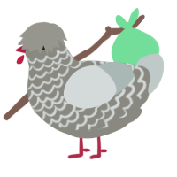 A ash and silver chicken with a lace pattern