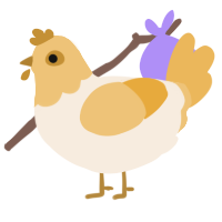 A cream and honey chicken with a head pattern