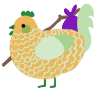 A honey and gluppy chicken with a lace pattern