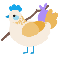 A cream and honey chicken with a neck-speckle pattern