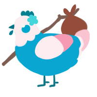 A cerulean and rose chicken with a head pattern