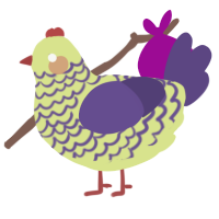 A lemon and overcast chicken with a lace pattern