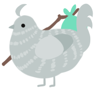 A silver chicken with a bar pattern