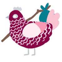 A maroon and rose chicken with a lace pattern