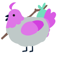 A silver and orchid chicken with a head pattern