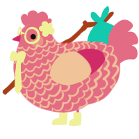 A rose chicken with a lace pattern