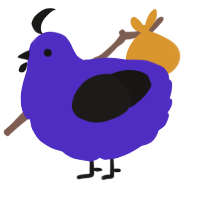 A indigo and sable chicken