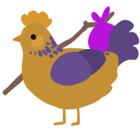 A gold and overcast chicken with a neck-speckle pattern