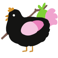 A black and pink chicken