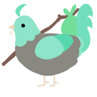 A ash and mint chicken with a head pattern