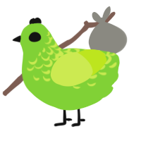 A grass and lime chicken with a half-lace pattern