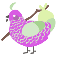 A orchid and gluppy chicken with a lace pattern