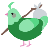 A viridian and spring chicken with a head pattern