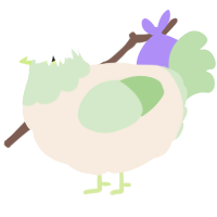A cream and gluppy chicken with a head pattern