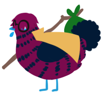 A wine and tumblr chicken with a bar pattern