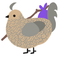 A beige and ash chicken with a double-lace pattern