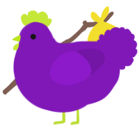 A violet chicken