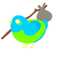 A grass and sky chicken with a head pattern