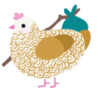 A white and gold chicken with a double-lace pattern
