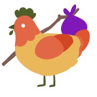 A honey and vermilion chicken with a head pattern