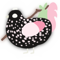 A sable and rose chicken with a speckle pattern