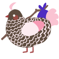 A bark and rose chicken with a lace pattern