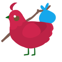 A crimson chicken with a head pattern