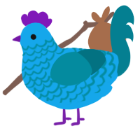A sky and sea chicken with a lace pattern
