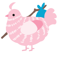 A rose chicken with a bar pattern