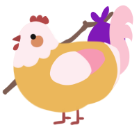 A honey and rose chicken with a head pattern