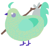 A gluppy and mint chicken with a double-lace pattern