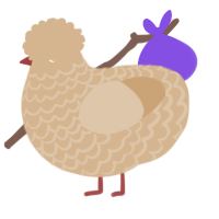 A beige chicken with a lace pattern