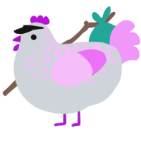 MLA Format, a mist and lavender chicken with a half-lace pattern